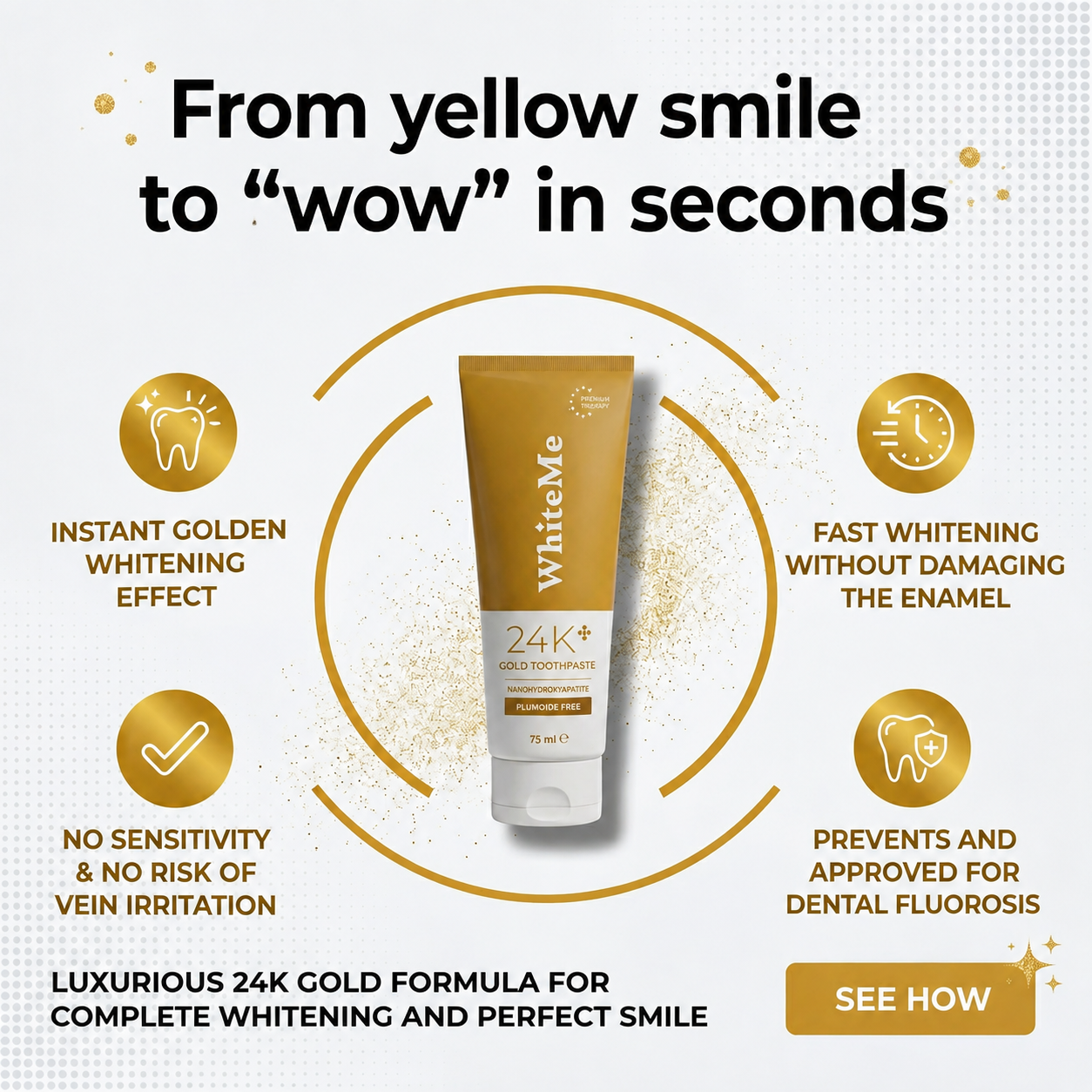 24K Gold Whitening Toothpaste